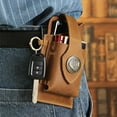thumbnail image 3 of Étui Multifonction en Cuir Portable avec Clip Ceinture pour Course Gym Exercice, Marron, 3 of 7