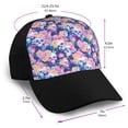 thumbnail image 2 of Naloa graffiti style Skull flower Adult adjustable Print Baseball Hat, Patchwork curved brim baseball capfor Men and Women, One Size, 2 of 5