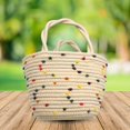 thumbnail image 3 of Summer Handbag Clothing Matching Contrast Color Exquisite Cotton Rope Woven Women Wrist Bag, 3 of 5