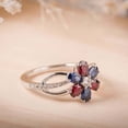 thumbnail image 4 of HeartsAndYou 2.3ct Natural Sapphire Pink Ruby Floral Split Shank Ring 14k SOLID White Gold, 4 of 9