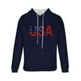 thumbnail image 5 of PiGOGI Men's Casual Printed Hooded Sweatshirt Long Sleeve Pullover with Drawstring Fashion Hoodie for Winter Navy XXL, 5 of 5