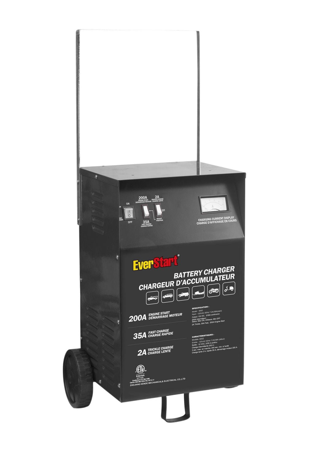 Chargeur Everstart 2/35 amp sur roulettes