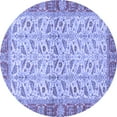 thumbnail image 1 of Ahgly Company Machine Washable Indoor Round Oriental Blue Traditional Area Rugs, 6' Round, 1 of 4