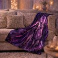 thumbnail image 6 of Moonlit Woman with White Stag in Forest, Purple Fantasy Style for Deer Lovers, Crystal Woodland Scene and Birthday Gift, Soft Flannel Blanket for Bedroom and Reading Nook, Home Decor, 6 of 9