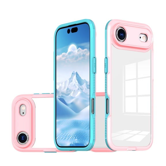 Allytechgroup iPhone Air Case with Camera Lens Protector, Shockproof Rugged Drop Resistance Clear Back Cover Phone Case for Apple iPhone Air, Pink