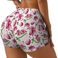 thumbnail image 2 of Fotbe Lilies Flowers Seamless Shorts, Womens Workout Shorts High Waist Stretch Booty Short for Gym/Yoga/Running/Biking-X-Large, 2 of 9