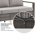thumbnail image 3 of PARKWELL 3 Pieces Outdoor Patio Sofa Furniture Set,All-Weather Wicker Rattan Couch with 2 Ottomans,Gray, 3 of 10