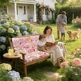 thumbnail image 6 of YLLN Porch Swing Cushions With Backrest, 4" Thicken Waterproof Outdoor Bench Cushion, Patio Swing Cushion Replacement, For Outdoor Indoor Garden Furniture, Only Cushion（40" x 63",Peach Leaf）, 6 of 7