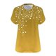 thumbnail image 5 of Camisetas Casuales de las Mujeres Más Tamaño V-Cuello Impresión Manga Corta Color Sólido Base de Verano Superior, Ligero para Diario, 5 of 9