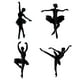 thumbnail image 2 of Wosthever 4 Uds. De pegatinas de espejo de Ballet, calcomanía autoadhesiva desmontable negra para el hogar, juego de pegatinas encantadoras, Decoración del hogar, 2 of 6