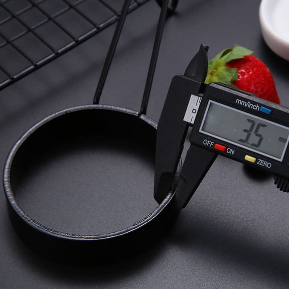 KONTONTY Black Round Egg Ring Stainless Steel Kitchen Tool for Frying Omelettes