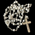 thumbnail image 2 of White Rosary Prayer Beads with Cross Catholic Christian Religious Necklace Jewelry-336, 2 of 2