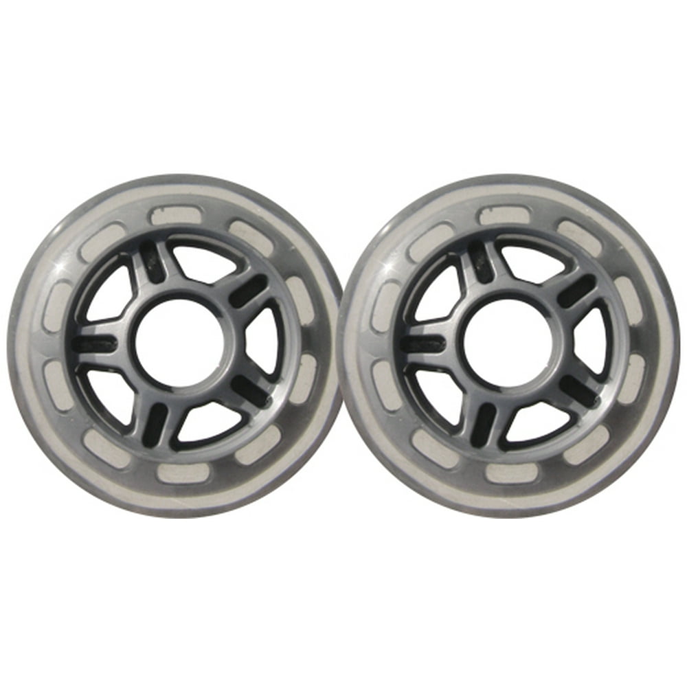 Clear / Silver Inline Skate Wheels 80mm 78a 2Pack 5SPOKE HUB