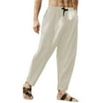 thumbnail image 2 of WEAIXIMIUNG Pantalon Habillé Homme Printemps et Été Pantalon Décontracté Uni Lin Ample Mode Plage, 2 of 8