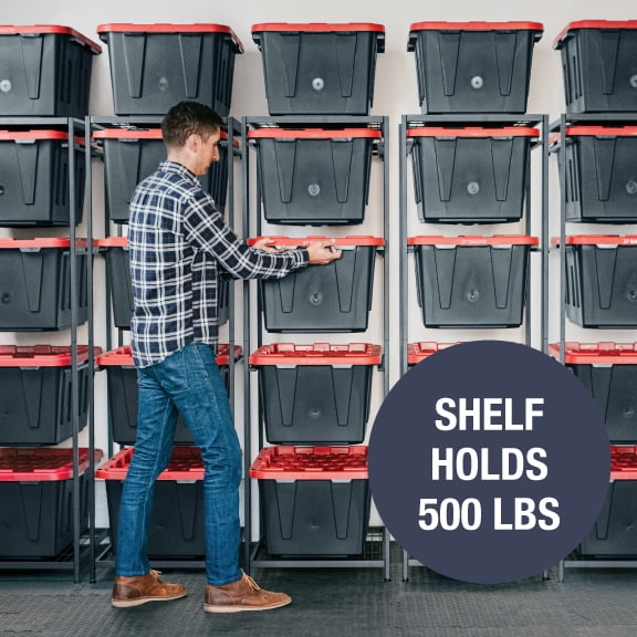 CleverMade Double Tote Tower 10-Tier Storage Rack for 27-Gallon Totes, Heavy-Duty Organizer for Garage, Pantry, or Laundry Room
