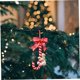 thumbnail image 4 of Adorno colgante de bastón de caramelo navideño, colgantes de muñeco de nieve de Papá Noel con decoración de árbol de Navidad con lazo, decoraciones navideñas, 6 piezas, rojo-- brillar Electrónica, 4 of 5