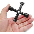 thumbnail image 4 of 4-Way Multi-Functional Utility Key, 4 in 1 Universal Cross Key Stainless Steel Triangle Square Key for Water Gas Meter Valve Elevator Cabinet, 4 of 5