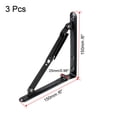 thumbnail image 2 of Soporte Plegable Uxcell de 6 pulgadas para Estantes, Mesa, Escritorio, Montado en Pared, Soporte de Acero al Carbono Negro, Paquete de 3, 2 of 4