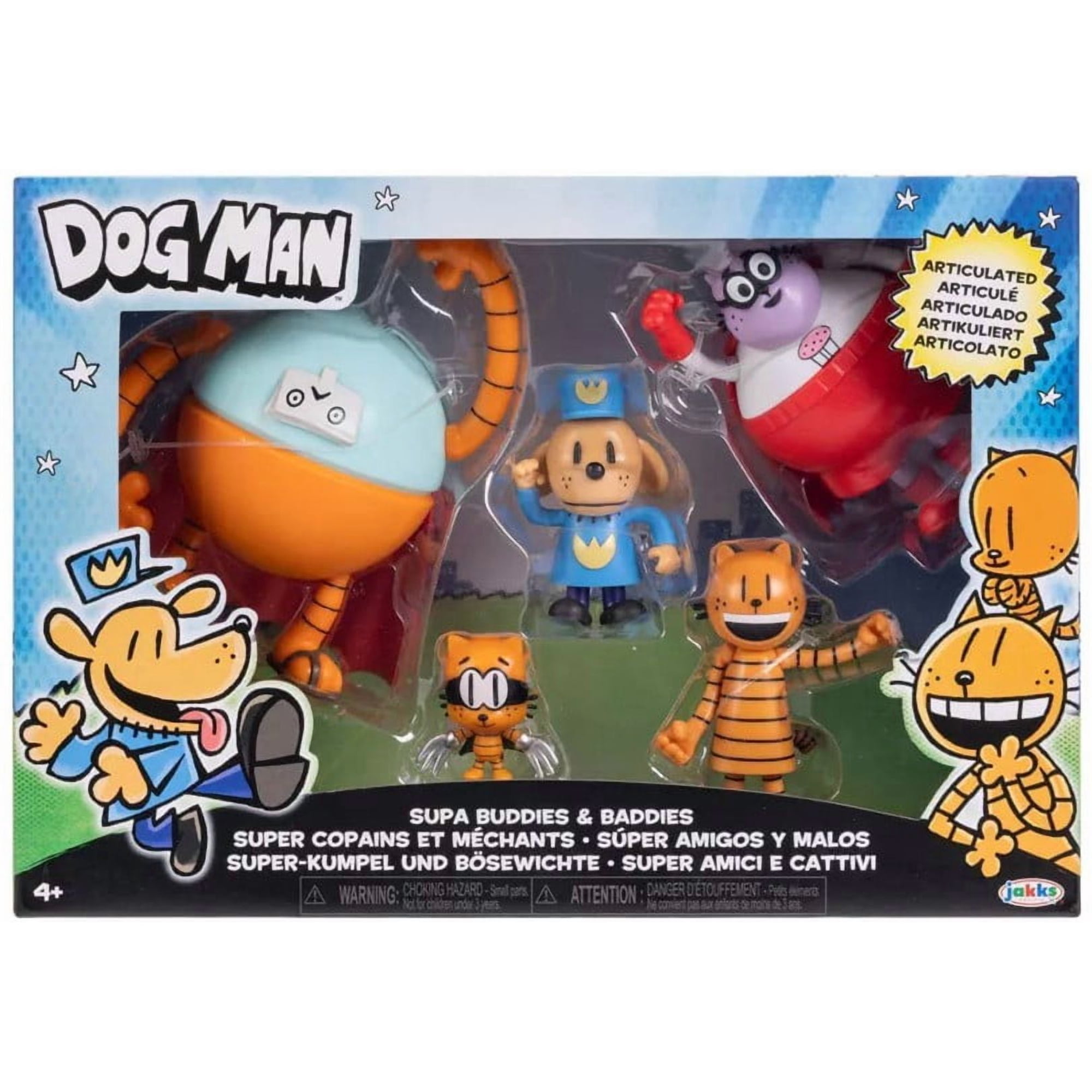 Dog Man Supa Cat Supa Buddies & Baddies Action Figure 5-Pack