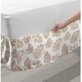 thumbnail image 2 of Tropical Bed Skirt, Floral Theme Exotic Leaves Pattern Hawaiian Flowers Motifs on Plain Background, Elastic Bedskirt Dust Ruffle Wrap Around for Bedding Decor, 4 Sizes, Rose and Khaki, by Ambesonne, 2 of 2