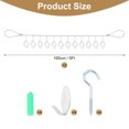 thumbnail image 2 of 2pcs Wall Hanging Photo Display Cable Wire Rod with 24 Rhombus Clips, 5Ft Hanging Picture Frames Collage Silver, 2 of 6