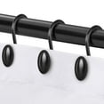 thumbnail image 1 of MKLZ Shower Curtain Hooks, Retro Metal Bathroom Rod Rings,12 Pack, Black, 1 of 7