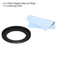 thumbnail image 3 of Uxcell 37mm-49mm Step Up Ring with Cleaning Cloth, 2 Pack Camera Lens Filter Adapter Ring, Black, 3 of 6