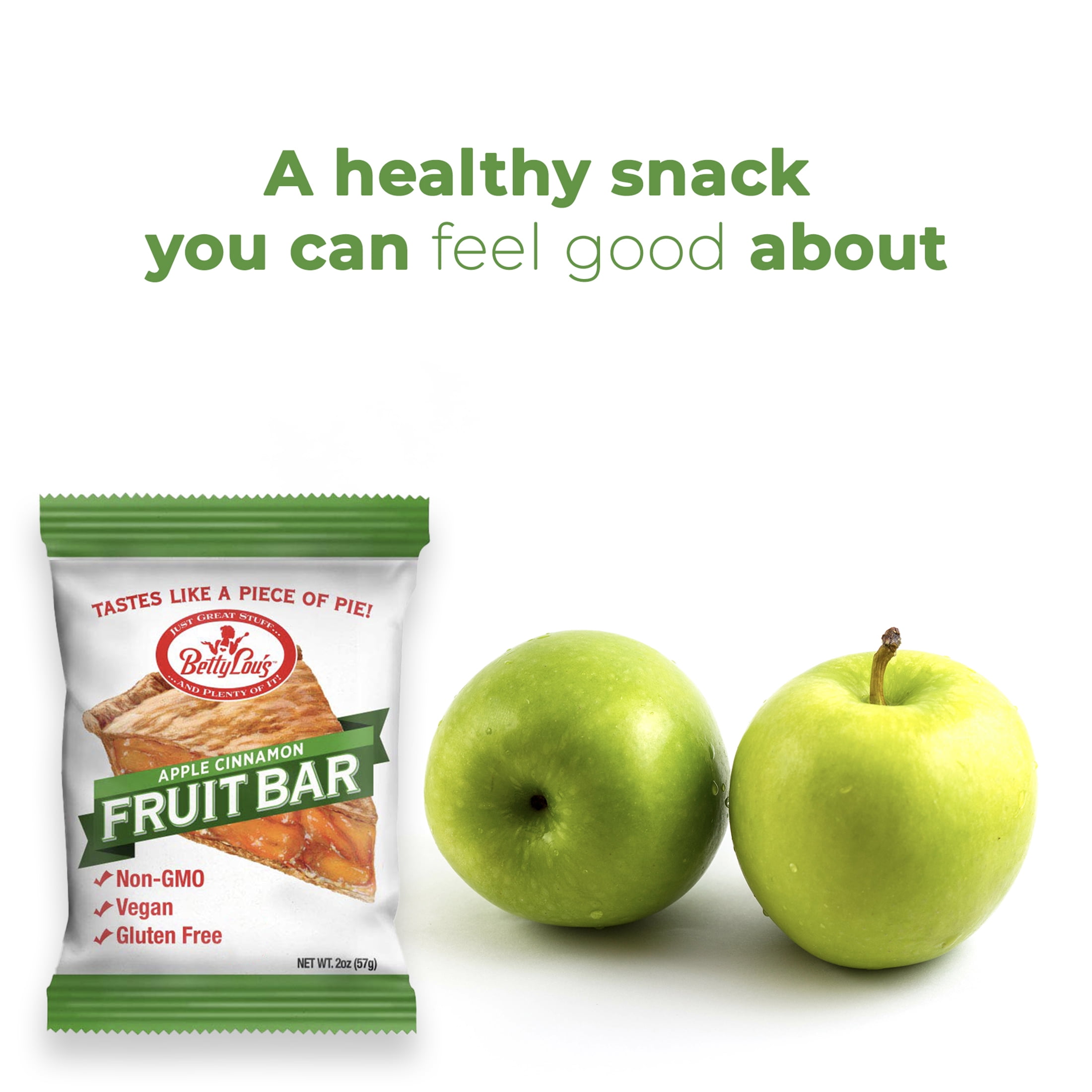 Betty Lou's Apple Cinnamon Fruit Bars, Gluten Free, Vegan 12 Count