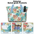 thumbnail image 2 of Tote Bag for Women - Pioneer Flower Shoulder Bag - Large Utility Work Duffle Bag with Zipper Handbag for Travel, Work, Sprots, 2 of 5