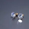 thumbnail image 3 of Xukmct 5 Pairs Stud Earrings 2-6MM Round Cubic Zirconia Earring Studs 316L Surgical Steel Stud Earring Set for Women Men, Gold, 3 of 5