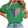 thumbnail image 4 of Vetsdori July 4th Shirts for Women Short Sleeve American Flag Pullover Independence Day Summer Graphic Red White and Blue , Casual Red White and Blue Womens Tops Crew Neck, 4 of 5