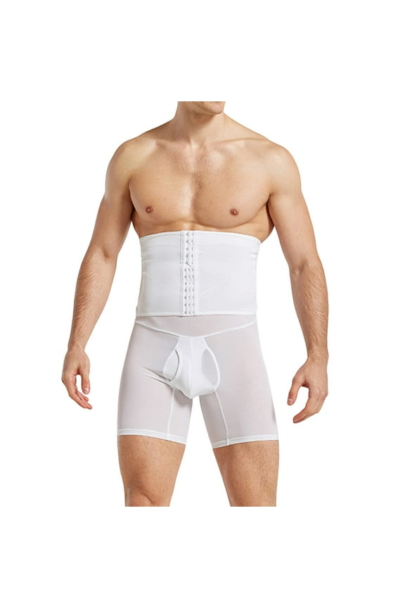 Mens Shapewear Tummy Control Shorts Compression Boxer Briefs High Waist Slimming Underwear Body Shaper Seamless Belly Girdle Shorts