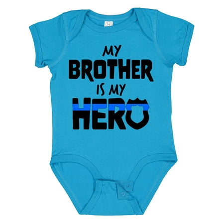 

Inktastic My Brother is My Hero Police Officer Family Gift Baby Boy or Baby Girl Bodysuit