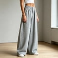 thumbnail image 3 of Gytharion Women's Loose Streetwear Sweatpants Draped Wide Leg Floor Length Joggers with Pockets Solid Color Elastic Waist Pleated Track Pants, 3 of 5