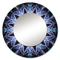 thumbnail image 3 of Designart "Fractal Flowers in Turquoise and White IV" Modern Geometric Rund Mirror For Wall Decor - Large Turquoise Round Printed Mirror - Modern Round Mirror 23" x 23" Inch, 3 of 6