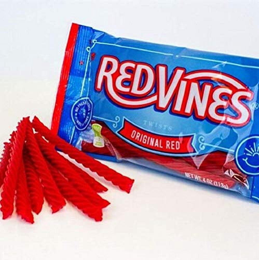 Red Vines Licorice Twists Original Red Flavor 4oz Bag (12 Pack) Soft & Chewy