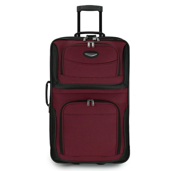 Travel Select Amsterdam Expandable Rolling Softside Luggage, Burgundy, Checked-Medium 25-Inch
