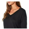 thumbnail image 2 of Gap Women's Relaxed Fit Comfortable Lightweight V-Neck Sweater (True Black, S), 2 of 2
