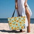 thumbnail image 6 of Kdxio White Polka Dot Sunflower A for Beach Bag for Women Large Beach Tote Bag Waterproof Sandproof Swim Bag with Zipper Pockets Beach Vacation Travel, 6 of 7