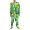 thumbnail image 3 of Fotbe fruits Pattern Long Sleeve Pajama Set for Men,Sleepwear Set,2-piece Loungewear Set,Soft PJs Comfy Nightwear with Pockets-XX-Large, 3 of 7