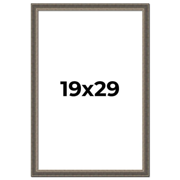 19x29 Frame Silver Real Wood Picture Frame Width 1.25 Inches | Interior Frame Depth 0.5 Inches |