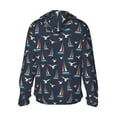 thumbnail image 3 of Uemuo Sailboat And Seagull Pattern Women's Full Zip UPF 50+ Sun Protection Hoodie Jacket Long Sleeve Sun Shirt Hiking Outdoor Performance with Pockets-Small, 3 of 9