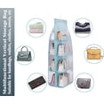 thumbnail image 4 of WM 2 Packs de Organizador de Bolsos para Colgar, Soporte para Monederos de Armario, Organizador de Armario con 8 Bolsillos de Fácil Acceso, 41 L x 13,5 W (B Gris Azul), 4 of 7