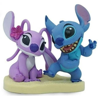 Disney Anime Stitch Action Figure Toy Stitch and Angel 14cm Crystal  Building Blocks Gifts for Kids Room Decoration