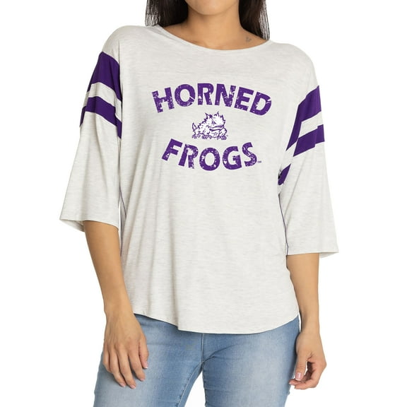 Women's Gray TCU Horned Frogs Sabrina Jersey T-Shirt