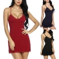 thumbnail image 4 of Camisón de encaje para mujer, camisón de encaje sexy para mujer, vestido de dormir sexy para mujer, lencería con escote en V profundo, diseño personalizado, 4 of 6