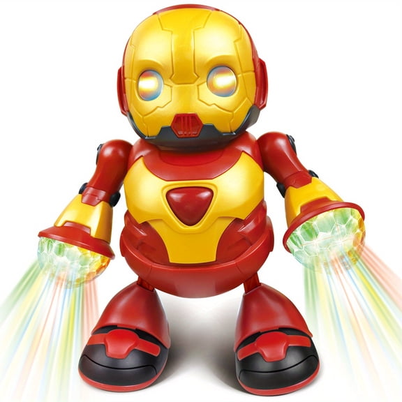 Electric Interactive Dancing Rotating Robot Toy, Flashing LED Lights & Music Play Toy, Sensory Developmental Toy for 2  Year Old Kids, Ideal Birthday Christmas Holiday Gift