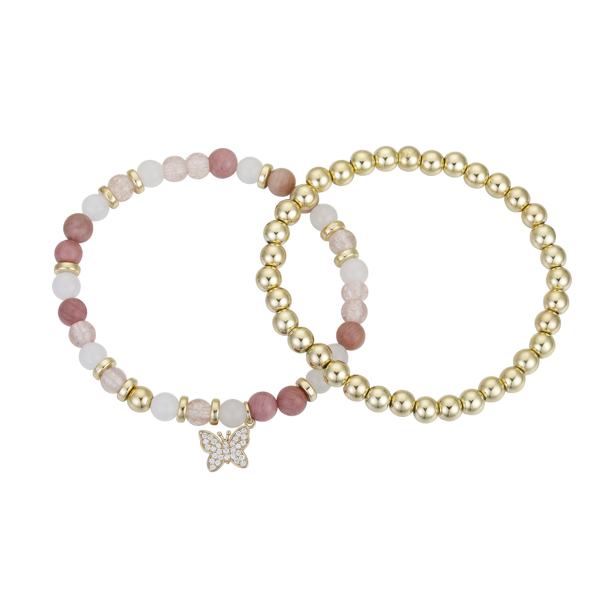 Rose Gold Bracelet with Cubic Zirconia beaded bracelet