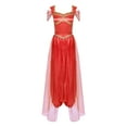 thumbnail image 3 of Aislor Women Halloween Arabian Princess Cosplay Costume Sequins Belly Dance Romper Jumpsuit Fancy Dress Burgundy S, 3 of 7