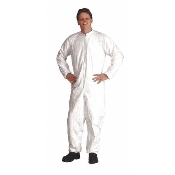 Dupont Collared Coveralls,White,S,Elastic,PK25 IC181SWHSM002500